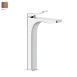 Змішувач для умивальника Gessi Rilievo, високий, Copper Bruched PVD (59010708) - Фото 1