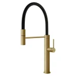 Смеситель для кухни Gessi 316 Kitchen Flessa, Brushed Brass PVD (60010727) - Фото 1