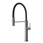 Смеситель для кухни Gessi Gessi316, Steel brushed, шланг черный (60014239) - Фото 1