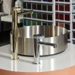 Смеситель для умывальника Gessi Anello, высокий, донный клапан, Brass PVD (63305-710) - Фото 2