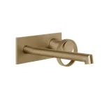 Смеситель для умывальника Gessi Anello, настенный, длинный излив, внешняя часть, Warm bronze brushed PVD (63389-726) - Фото 1