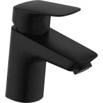 Смеситель для умывальника Hansgrohe Logis со сливным клапаном Push-Open, черный матовый (71077670) - Фото 1