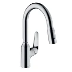 Смеситель для кухни Hansgrohe Focus M429-H180 с выдвижным изливом, хром (71801000) - Фото 1