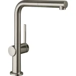 Смеситель кухонный Hansgrohe Talis 270 1jet с вытяжным изливом Sbox, стальной (72809800) - Фото 1