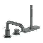 Смеситель врезной на борт ванны Hansgrohe Tecturis S на 3 отверстия с sBox, Brushed Black Chrome (73447340) - Фото 1
