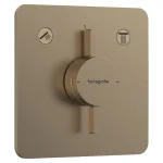 Смеситель скрытого монтажа Hansgrohe DuoTurn 2 потребителя, бронза (75414140) - Фото 1
