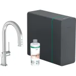 Смеситель для кухни Hansgrohe Aqittura M91 SodaSystem 210, 1jet, pull-out, Sbox, сет, Chrome (76836000) - Фото 1