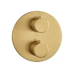 Термостат Almar Mixers, зовнішня частина, 2 споживача, PVD Brushed High Brass (E176832.HB) - Фото 1