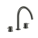 Смеситель для умывальника Almar, 3 отверстия, без донного клапана, PVD Brushed Gun Metal (E214004.GM) - Фото 1