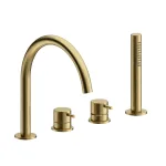 Змішувач для ванни Almar на борт, одноважільний, PVD Brushed High Brass (E214006.HB) - Фото 1