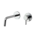Смеситель для умывальника Paffoni FOX встроенный, излив 123 мм, Steel Looking (FOX104ST70) - Фото 1