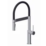 Смеситель для кухни Paffoni Light Professional, поворотный излив, с ручным душем, Steel (INOX179AC) - Фото 1