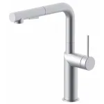 Змішувач для кухні Paffoni Inox Tech, одноважільний, поворотний вилив, Steel (INOX285AC) - Фото 1