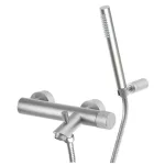Змішувач для ванни/душу Paffoni Jo з регульованим душовим гарнітуром, Steel looking (JO023ST) - Фото 1