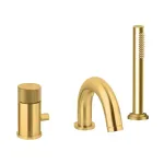 Смеситель ванны Paffoni JO, на борт, увеличенный поток, излив, на 3 отверстия, Brushed honey gold (JO047HGSP) - Фото 1