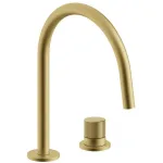 Смеситель для умывальника Paffoni JO на 2 отверстия, без донного клапана, Brushed honey gold (JO051HGSP) - Фото 1