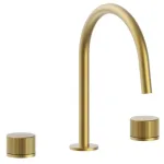 Смеситель для умывальника Paffoni JO, 3 отверстия, донный клапан Clic-Clac, Brushed honey gold (JO052KHGSP) - Фото 1
