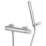 Змішувач для душу Paffoni JO, з ручним душем та гнучким шлангом, Steel looking (JO168DST) - Фото 1