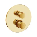 Смеситель для душа Paffoni JO, скрытого монтажа, 3 выхода, внешняя часть, Brushed honey gold (JOBOX019HGSP) - Фото 1