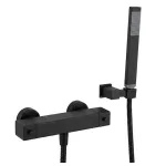Термостат для душа Paffoni Level с душевым гарнитуром, Matt black (LEQ268DNO) - Фото 1