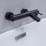 Смеситель для ванны Paffoni Light, однорычажный, на стену, Matt Black (LIG022NO) - Фото 2