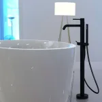 Змішувач окремо стоячий для ванни/душу Paffoni Light + Вбудована частина, чорний матовий (LIG032NO_LIG030) - Фото 2