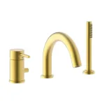 Смеситель на борт ванны Paffoni Light с изливом L.230 мм, Brushed honey gold (LIG046HGSP) - Фото 1
