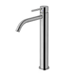Смеситель для умывальника Paffoni Light, высокий, с донным клапанлм Clic-Clac, Steel looking (LIG081KST) - Фото 1