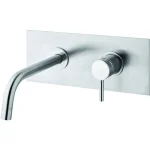 Смеситель для умывальника Paffoni Light, настенный, излив 12.3 см, Steel Looking (LIG104ST) - Фото 1
