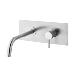 Смеситель для умывальника Paffoni Light, настенный излив 17,8 см, Steel looking (LIG105ST) - Фото 1