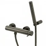 Змішувач для душу Paffoni Light, з ручним душем та гнучким шлангом, Brushed Black Chrome (LIG168DNKNSP) - Фото 1
