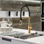 Смеситель для мойки Paffoni Light Professional, Brushed honey gold/ Matt black (LIG179HGSPNO) - Фото 2