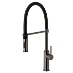 Змішувач для кухні Paffoni Light, Brushed black chrome + matt black spring (LIG179NKNSPNO) - Фото 1