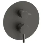 Смеситель для душа Paffoni Light, настенный, на 2 потребителя, наружная часть, Brushed Black Chrome (LIGBOX018NKNSP) - Фото 1