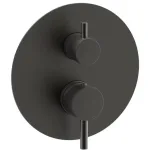 Смеситель для душа Paffoni Light, настенный, на 3 потребителя, наружная часть, Brushed Black Chrome (LIGBOX019NKNSP) - Фото 1