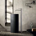 Змішувач для умивальника Paffoni Light, підлоговий, зовнішня частина, Steel looking (LIGBOX031ST) - Фото 2