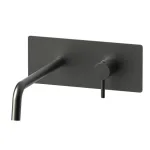 Змішувач для умивальника Paffoni Light, настінний, вилив 178 мм, Brushed Black Chrome (LIGBOX105NKNSP) - Фото 1