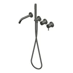 Смеситель для ванны Ritmonio Diametro35 Impronte настенный, внешняя часть, Brushed Black Chrome (PR51EN201BLX) - Фото 1