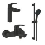 Комплект смесителей с душем Grohe EuroSmart, черный матовый (UA123246M243) - Фото 1