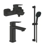 Набор смесителей для ванны GROHE Cubeo, черный матовый (1018132430+1017552430+ 267482433) - Фото 1