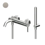 Смеситель для ванны с душевым комплектом Zucchetti Isy22, Brushed nickel (ZIS139.C3) - Фото 1