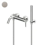 Змішувач для ванни Zucchetti Medameda, з душовим комплектом, Brushed nickel (ZMM521.C3) - Фото 1