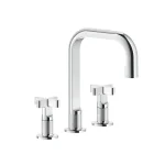 Смеситель для умывальника Gessi Inciso, на 3 отверстия, средний, Chrome (58114031) - Фото 1