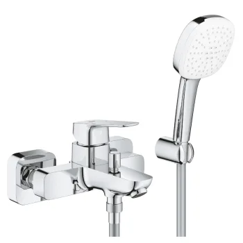 Змішувач для ванни Grohe Cubeo, одноважільний, з душовим… - Фото №1