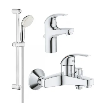 Набор смесителей для ванной Grohe Curve с душевым гарнитуром New Tempesta Classic, хром (UA122217S0A)