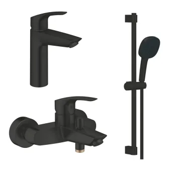 Комплект змішувачів з душем Grohe EuroSmart, чорний… - Фото №1