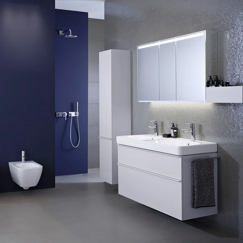 Тумба для умывальника Geberit Smyle Square с двумя ящиками, белый (500.354.00.1) - Фото 2