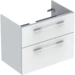 Шкаф для встраиваемого умывальника Geberit Selnova Square slim rim, с двумя ящиками, белый (501.208.00.1) - Фото 1