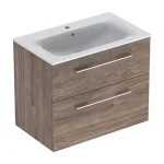 Шкаф с умывальником Geberit Selnova Square, орех темный/белый (501.210.00.1/500.995.00.1) - Фото 1