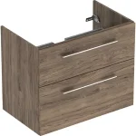 Шкаф для встраиваемого умывальника Geberit Selnova Square slim rim, с двумя ящиками, орех темный (501.210.00.1) - Фото 1
